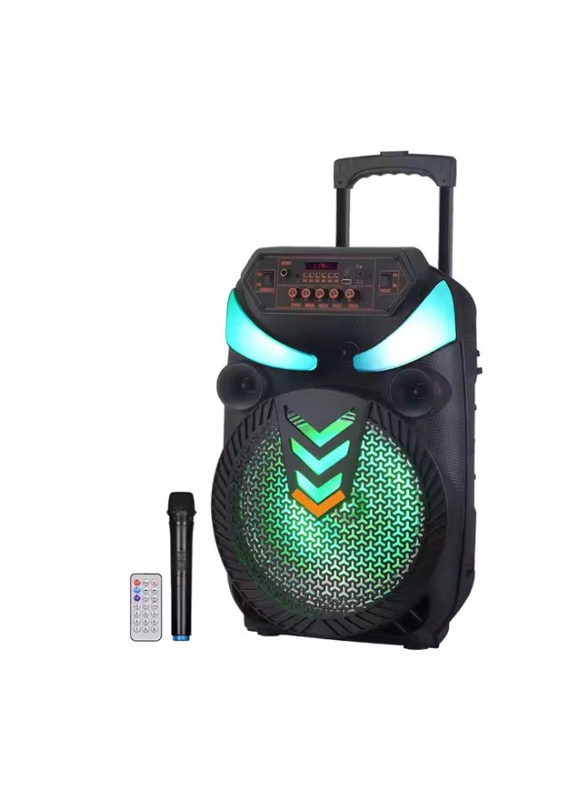 Portable Wireless Blue-tooth Karaoke Speaker With Mic Stereo HIFI Bass LED Colorful Light Party Trolley - Image 1
