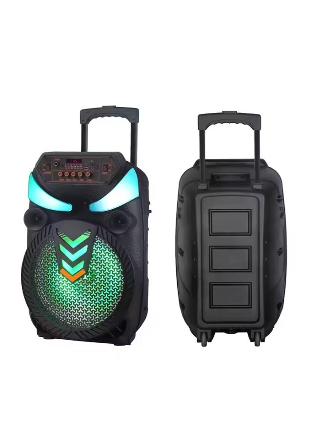 Portable Wireless Blue-tooth Karaoke Speaker With Mic Stereo HIFI Bass LED Colorful Light Party Trolley - Image 3