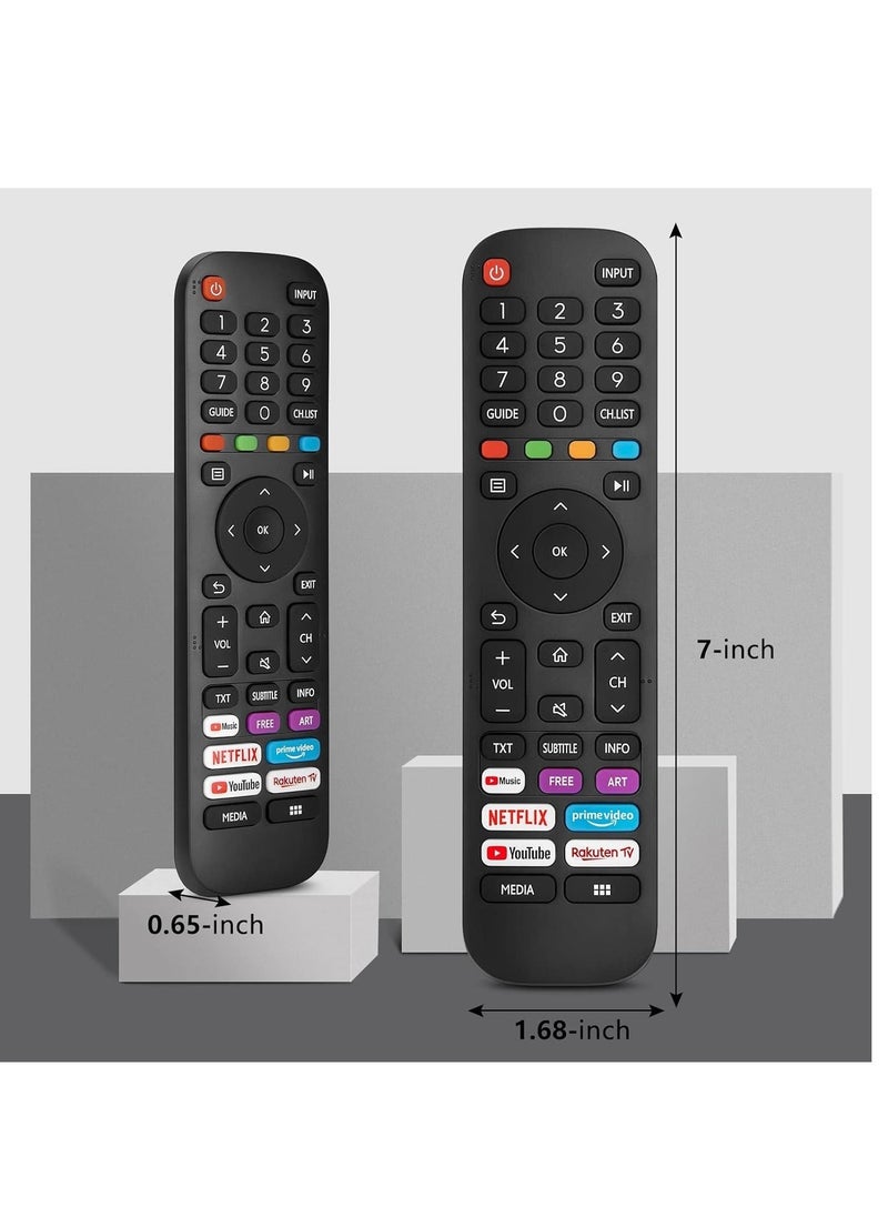 Universal Replacement for TV, New Upgraded Infrared Remote Control EN2G30H/EN2A30,with Netflix, Prime Video, YouTube, Rakuten TV Buttons