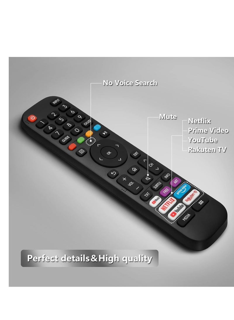 Universal Replacement for TV, New Upgraded Infrared Remote Control EN2G30H/EN2A30,with Netflix, Prime Video, YouTube, Rakuten TV Buttons
