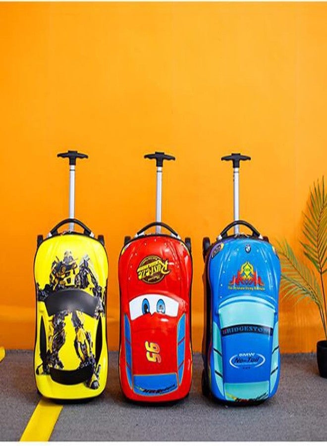 ADSON (Set of 2 Pcs - Trolley Bag and Picnic Bag 4D Car Shape Children Travel Luggage Spinner Rolling Universal Wheels with Telescoping Handle Suitcase Trolley Set 18 inch (Car Blue) - Image 5