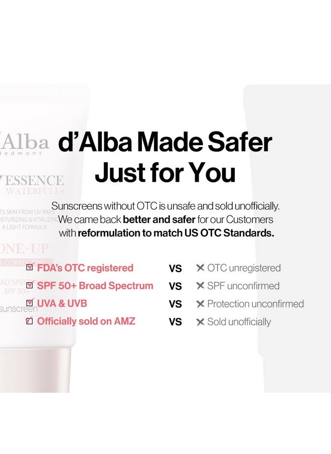 d'alba Piedmont Waterfull Tone-Up Sunscreen Serum Broad Spectrum Spf 50 + Korean Sunscreen For Face, All Skin Tones, Sweat Proof Formula (1.69 Fl.Oz.)  - Image 5