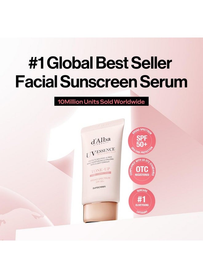 d'alba Piedmont Waterfull Tone-Up Sunscreen Serum Broad Spectrum Spf 50 + Korean Sunscreen For Face, All Skin Tones, Sweat Proof Formula (1.69 Fl.Oz.)  - Image 2