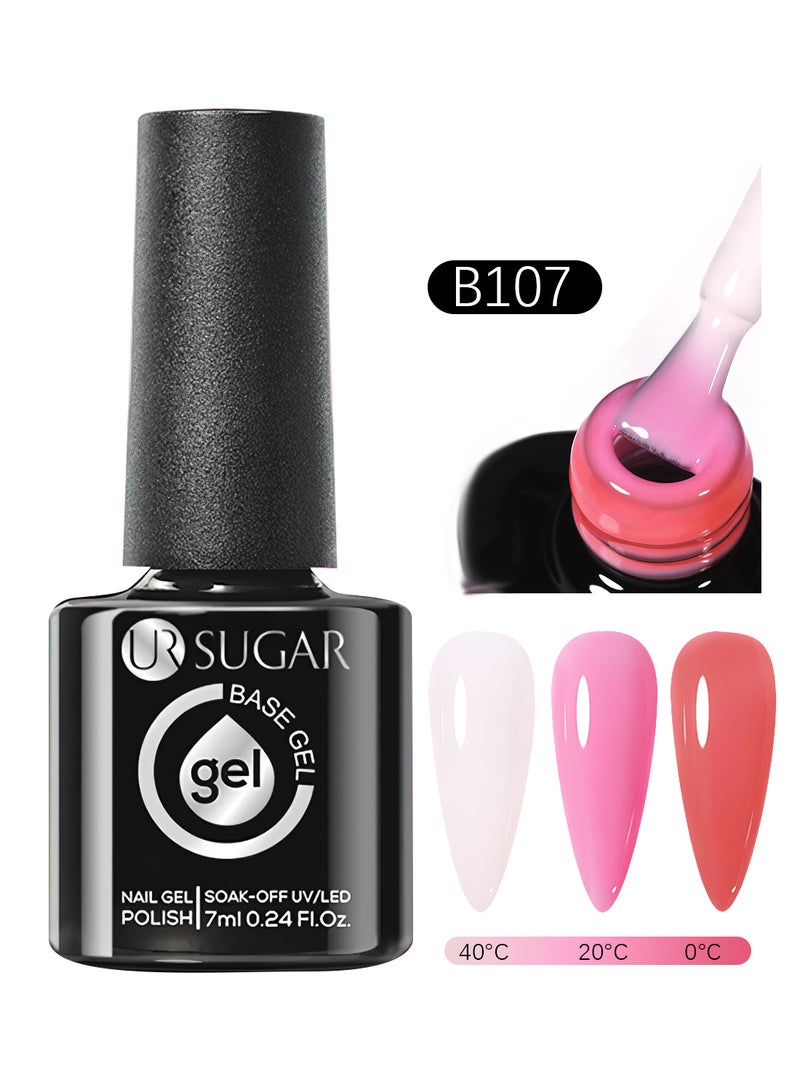 UR SUGAR Rubber Base Gel, Temperature Changing Ombre Glitter Nail Gel Polish, Long Lasting Easy To Use Builder Base Nail Gel, Base Coat For Nail Strengthening, Nail Art Design, Soak Off LED Nail Gel  - Image 1