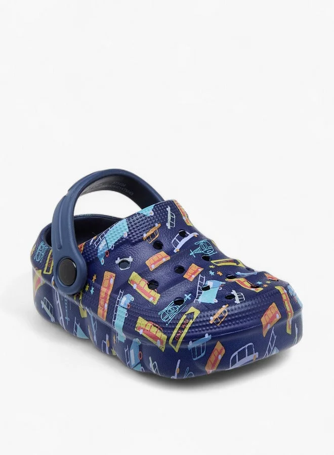Aqua Boys Printed Clogs with Backstrap