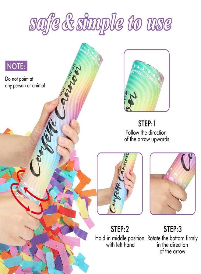 GAILROSO 6 Pack Confetti Poppers Multicolor Confetti Cannon - 12 Inch Biodegradable Party Poppers Shooters for Birthdays, Weddings, New Year's Eve, Christmas, Parties,Graduation Celebration - Image 4