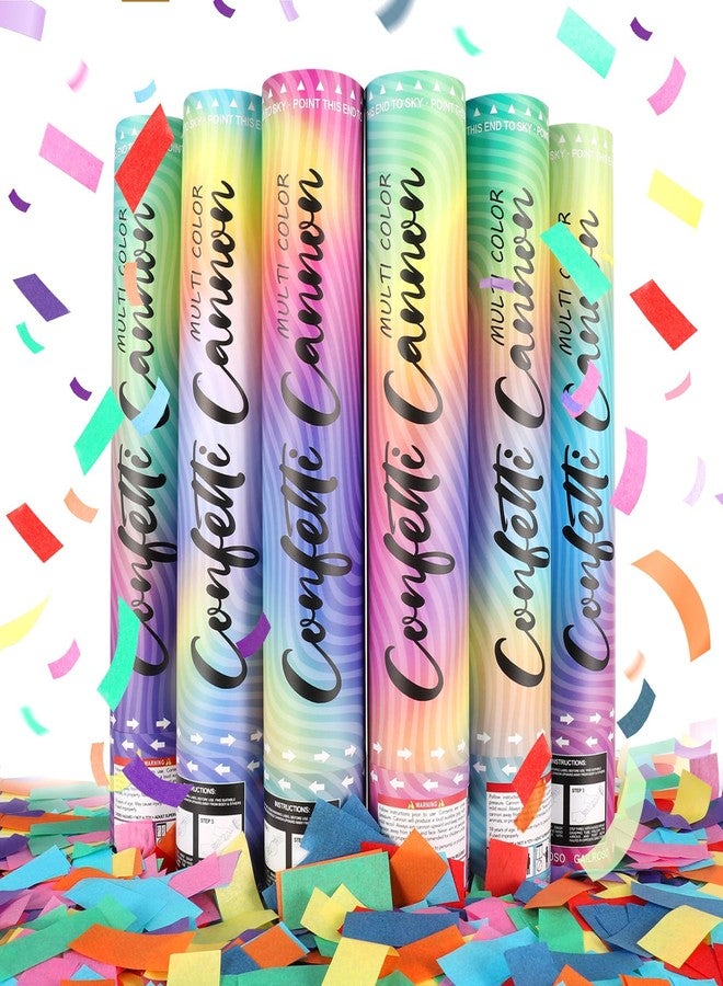 GAILROSO 6 Pack Confetti Poppers Multicolor Confetti Cannon - 12 Inch Biodegradable Party Poppers Shooters for Birthdays, Weddings, New Year's Eve, Christmas, Parties,Graduation Celebration - Image 1