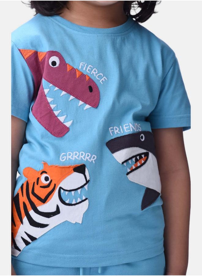 URBASY - Patch Design T-Shirt & Shorts Set by Styli - Image 1