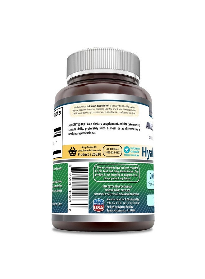 Amazing Nutrition Amazing Formulas Hyaluronic Acid Supplement | 200 Mg Per Serving | 120 Capsules | Non-GMO | Gluten Free | Made in USA - Image 3