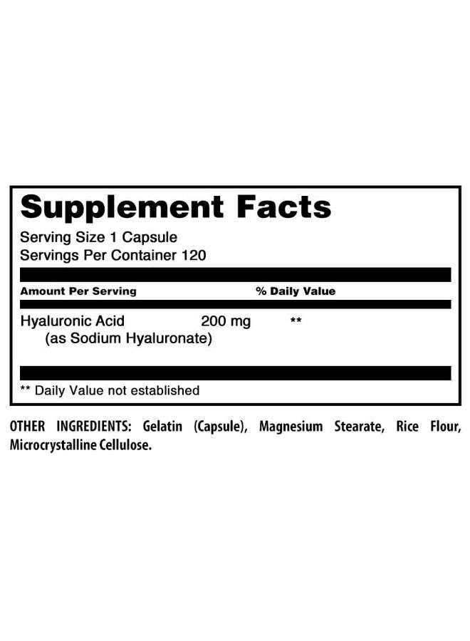 Amazing Nutrition Amazing Formulas Hyaluronic Acid Supplement | 200 Mg Per Serving | 120 Capsules | Non-GMO | Gluten Free | Made in USA - Image 4