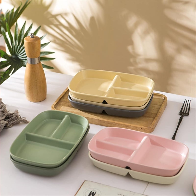 Oicia Portion Control Plate for Balanced Eating Unbreakable Divided Plates Compartment Dishes Reusable Plate Weight Loss BPA Free for Adults Divided Design for Picky Eaters Pink Pack of 6 - Image 5