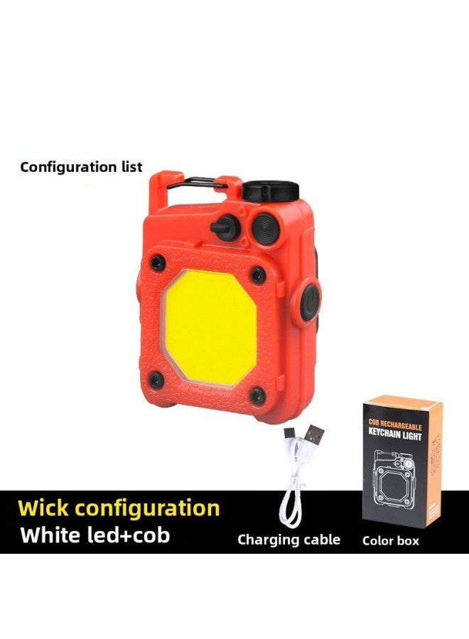 Outdoor Mini Keychain Lamp Multi-file Adjustment Portable Lighting Flashlight Flood Light Magnetic Work Lamp In Stock Wholesale