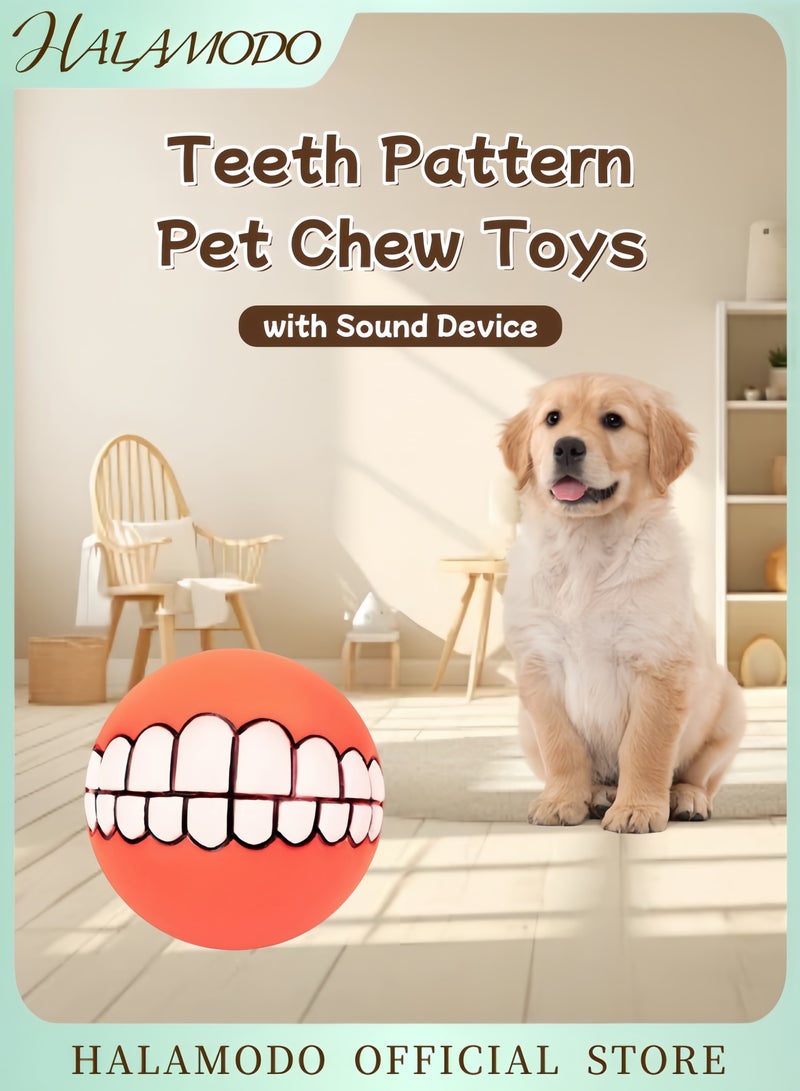 Halamodo كرة كلاب مبتسمة تصدر صفير لعبة لصحة الأسنان واللثة للكلاب العدوانية لعبة صفير لتخفيف التوتر للكلاب الكبيرة والمتوسطة لعبة مضغ لتنظيف الأسنان - Image 1