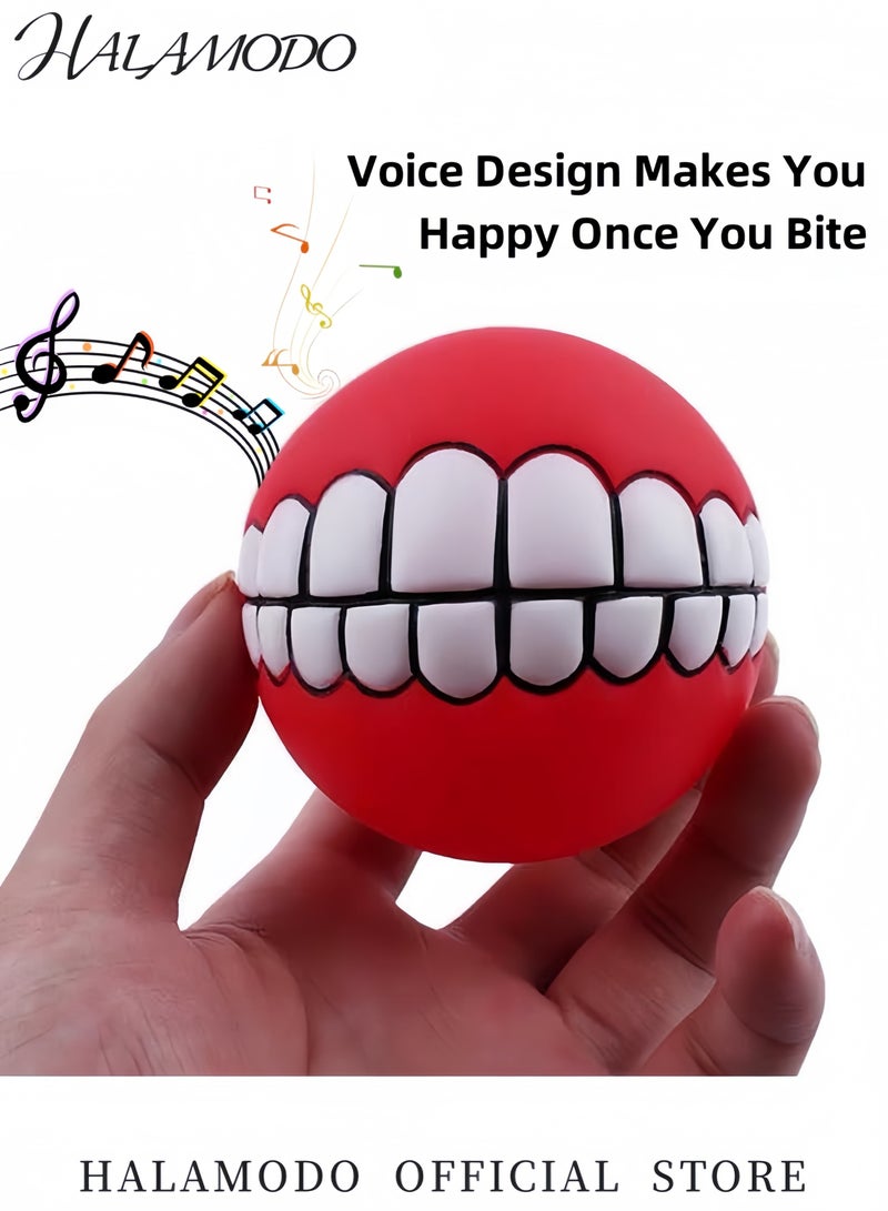 Halamodo كرة كلاب مبتسمة تصدر صفير لعبة لصحة الأسنان واللثة للكلاب العدوانية لعبة صفير لتخفيف التوتر للكلاب الكبيرة والمتوسطة لعبة مضغ لتنظيف الأسنان - Image 5