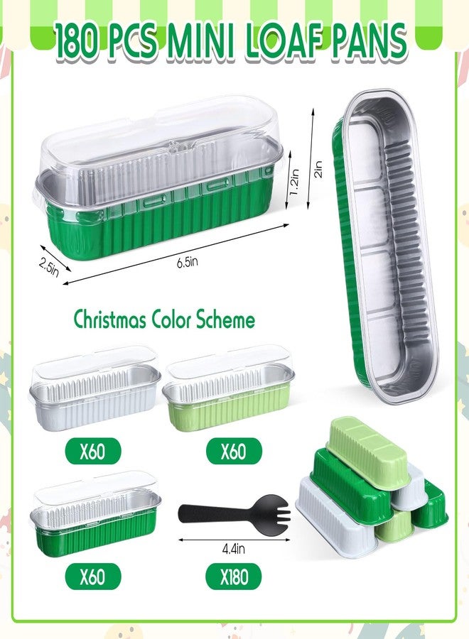Blushtier 540 Pcs Sage Green Mini Loaf Pans with Lids and Spoons 6.8 oz Rectangular Aluminum Foil Baking Pans Mini Cake Tins for Wedding Birthday Party - Image 2