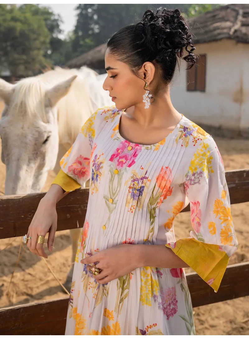 Ameya  multi-printed-a-line-kurta-trousers-set for Women | Best Price UAE