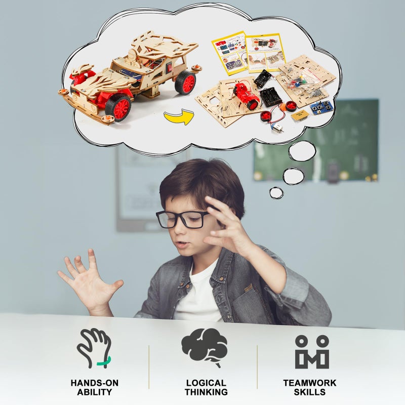 Yutin STEM Kits for Kids Age 8-10, STEM Toys for Boys 8-13, Remote Control Model Car Building Kits, Wood 3D Puzzles 8-12, Science Crafts Projects, Gifts for 8 9 10 11 12 13 14 Year Old Teen Boys Girls - Image 5