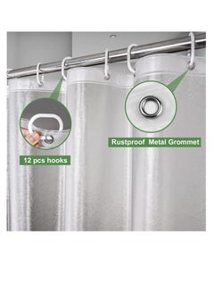 Excefore Frosted Shower Curtain Liner, 72 x 72 inches Frosted Shower Liner Waterproof, with 3 Big Magnets, Eva Plastic Weighted Shower Curtains, for Bathroom, Water Repellent, Semi Transparent  - Image 3