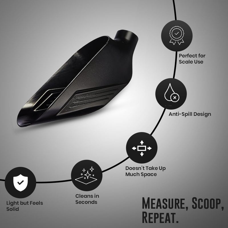 راتلوير ملعقة قياس حبوب البن السوداء من راتل وير، نصف كيلوجرام - مغرفة متينة لقياس حبوب البن بدقة - أداة أساسية لتحضير قهوة الإسبريسو والاستخدام اليومي - Image 5