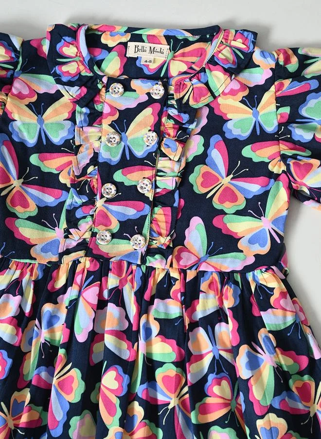BELLA MODA Butterfly Print Dress