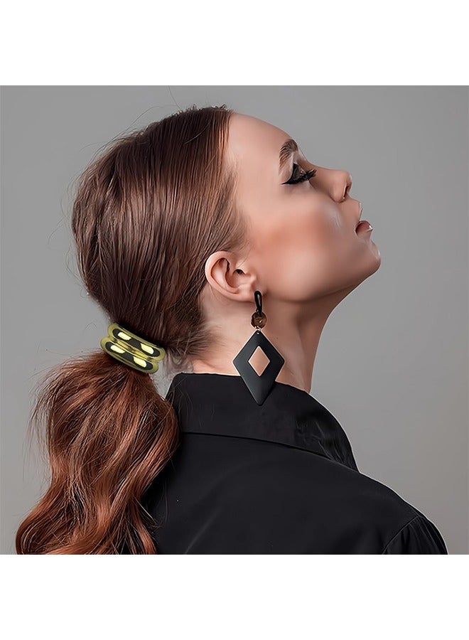 4-Piece Gold Metal Hairband,Elastic Ponytail Holder for Women, Elegant and Versatile Hair Accessories - Image 4