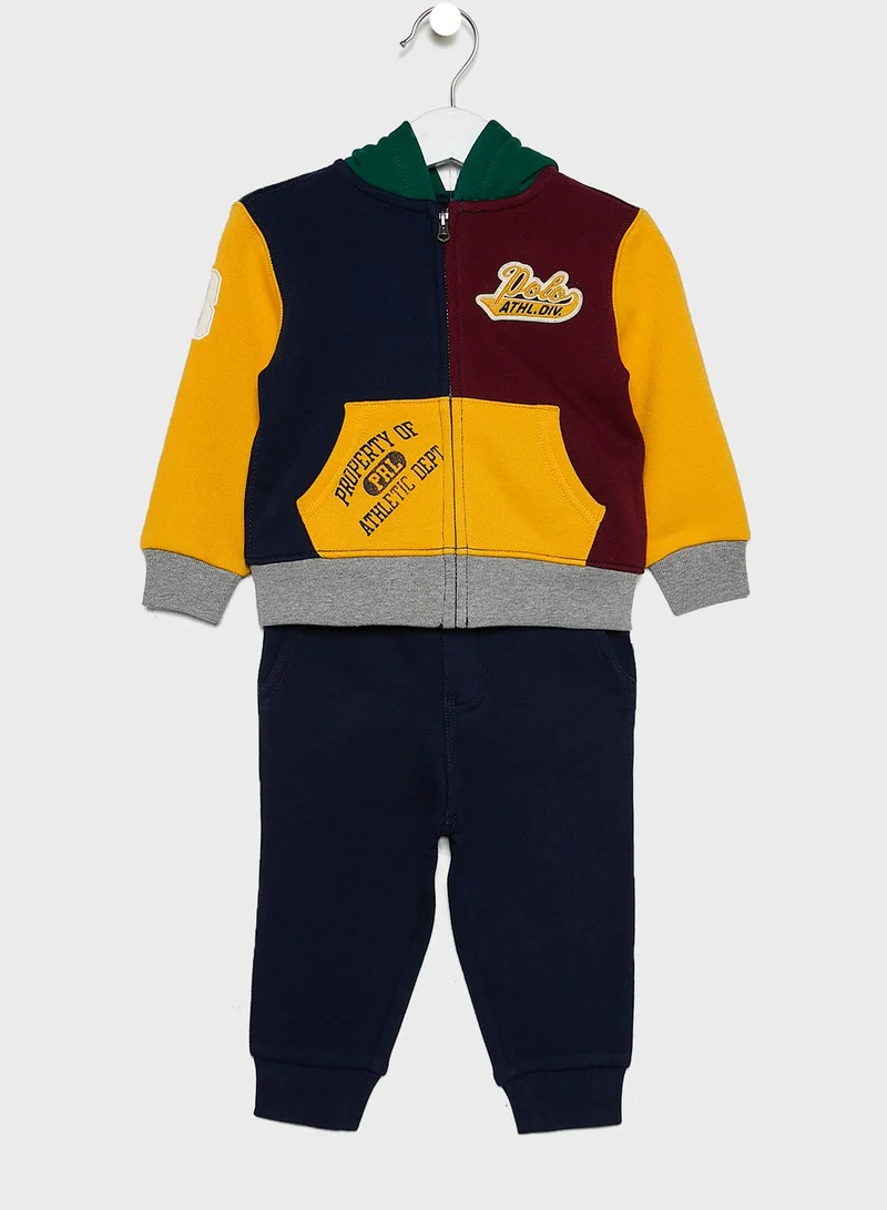 POLO RALPH LAUREN Infant Color Block Hoodie + Sweatpants Set