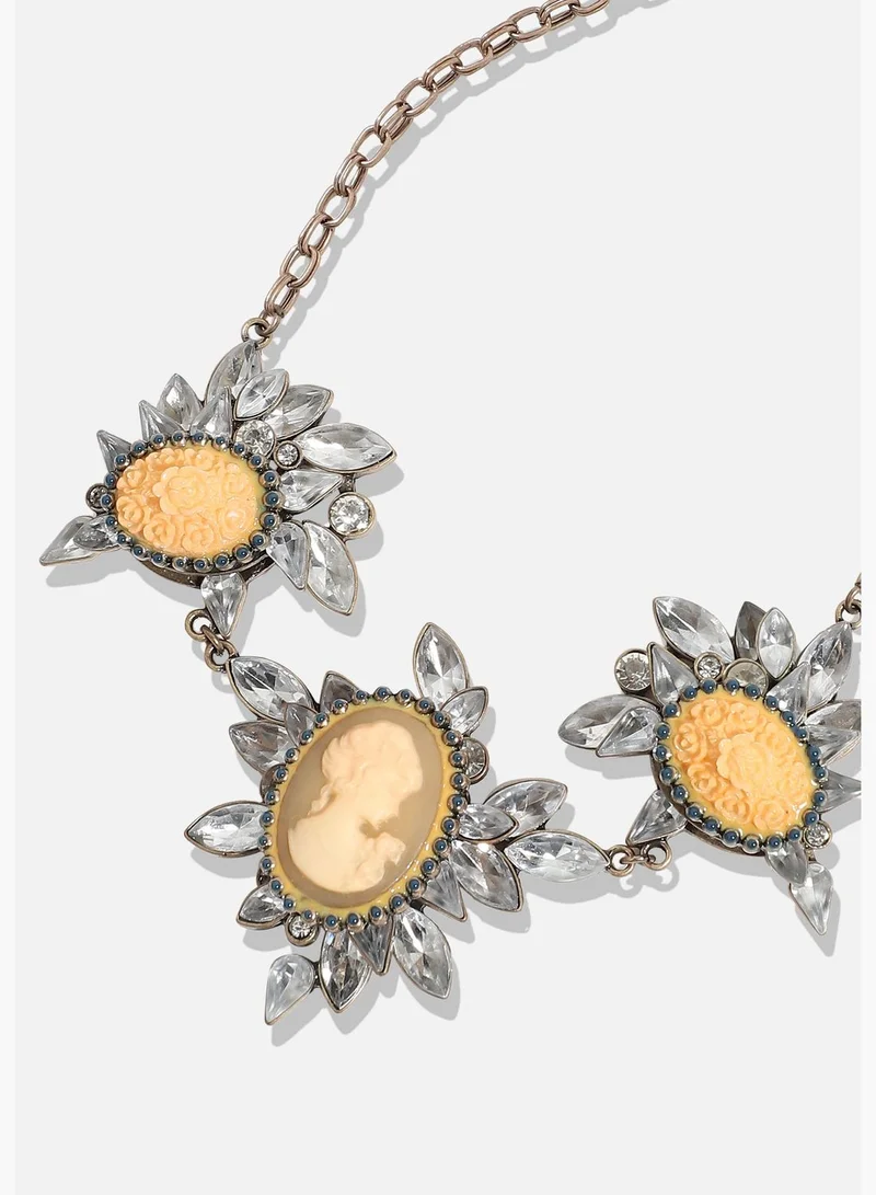 SOHI Gold Plated Designer Stone Party Necklace For Women