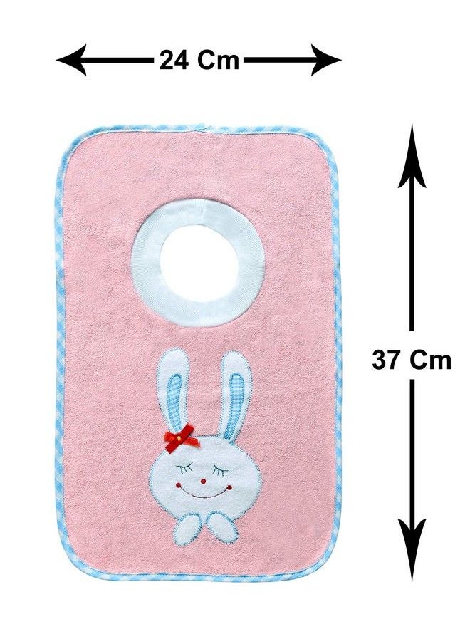 The Little Lookers Soft Terry Cotton Baby Bibs With Comfortable Round Neck For Bottle Feeding & Breast Feeding ; Double Layered Skins For Quick Absorption & Fast Drying (Bib 0519 Green & Pink Pack Of 2)  - Image 4