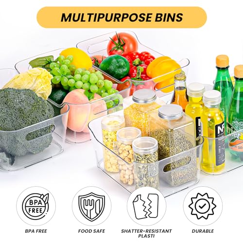 CiWiVOKi Clear Plastic Storage Bins, Set of 12, Multi-Use Organization and Storage Containers for Pantry, Cabinet, Refrigerator, Freezer, Bathroom, Organizer Bins for Home & Kitchen - Image 4