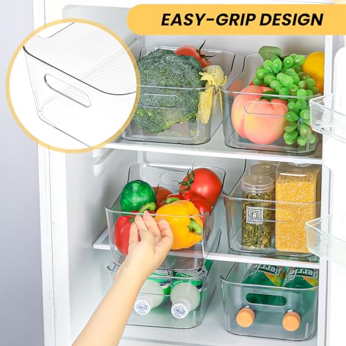 CiWiVOKi Clear Plastic Storage Bins, Set of 12, Multi-Use Organization and Storage Containers for Pantry, Cabinet, Refrigerator, Freezer, Bathroom, Organizer Bins for Home & Kitchen - Image 3
