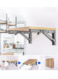 Vixel VIXEL Folding Shelf Brackets 16 Inch Stainless Steel for Shelf and Table Work Bench  2 Piece Set  - Image 3