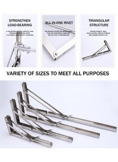 Vixel VIXEL Folding Shelf Brackets 16 Inch Stainless Steel for Shelf and Table Work Bench  2 Piece Set  - Image 5