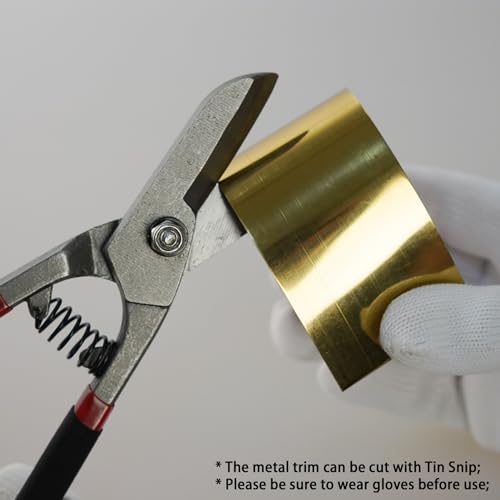 Hungbak Peel and Stick Metal Trim, Flexible Stainless Steel Molding for Wall, Fireplace, Mirror Frame, Craft and Home Decoration (Shiny Gold, 6m x 5cm) - Image 3