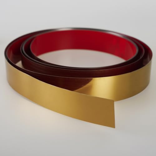 Hungbak Peel and Stick Metal Trim, Flexible Stainless Steel Molding for Wall, Fireplace, Mirror Frame, Craft and Home Decoration (Shiny Gold, 6m x 5cm) - Image 2
