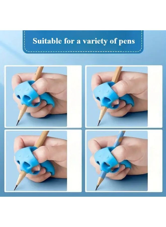 5 Random Colors Silicone Grip Pen Trainer Ergonomic Triangle Posture Correction Tool Writing Aid - Image 4