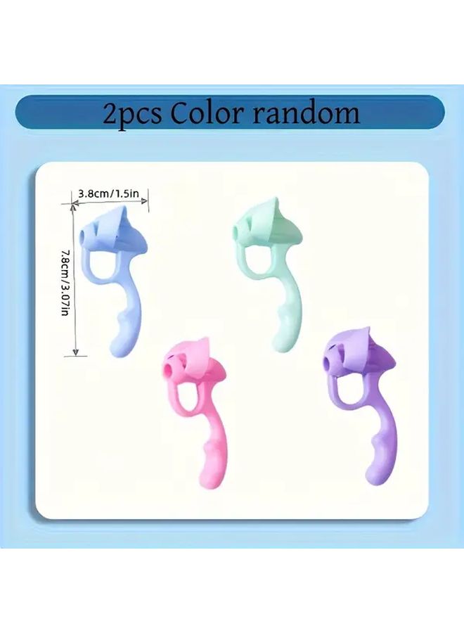 5 Random Colors Silicone Grip Pen Trainer Ergonomic Triangle Posture Correction Tool Writing Aid - Image 2