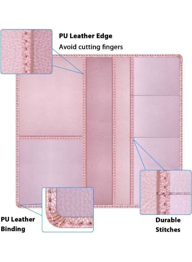 Techion Car Insurance and Registration Holder, 9.5 x 5 Inch PU Leather Vehicle Glove Box Organizer Wallet Case for Insurance Card, Driver License, Paperwork - Rose Gold - Image 5