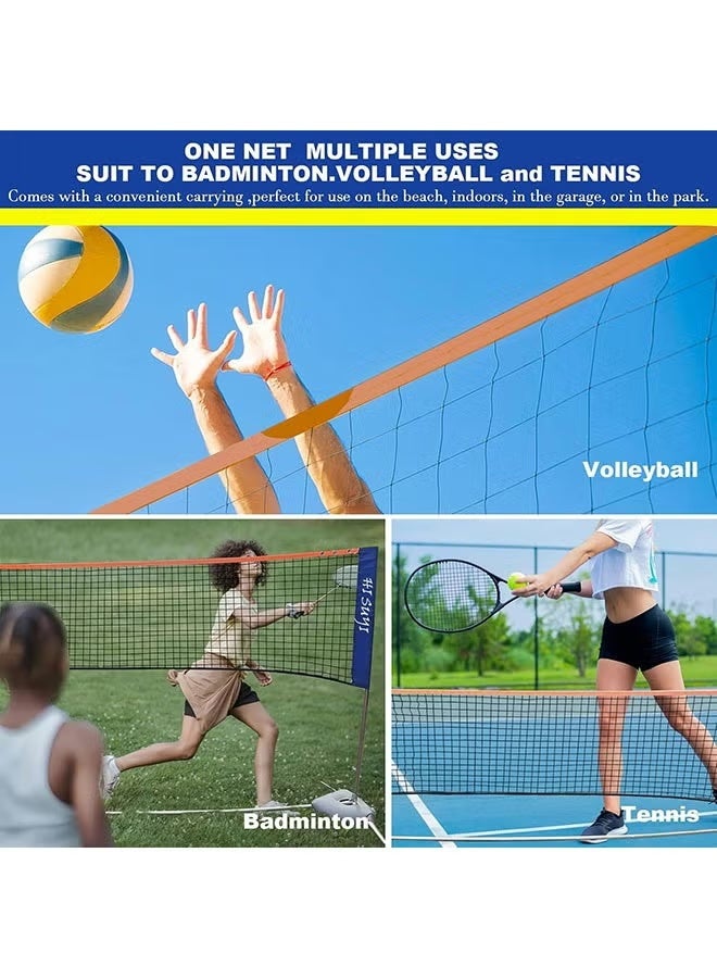 والالا مجموعة شبكة تنس الريشة المحمولة وشبكة كرة الطائرة والتنس مع حامل قابل لضبط الارتفاع وحقيبة حمل، شبكة بيكلبول للأطفال قابلة للطي من النايلون شبكة رياضية سهلة التركيب للملعب الداخلي والخارجي والفناء الخلفي والشاطئ، 4.27 × 1.55 متر - Image 4