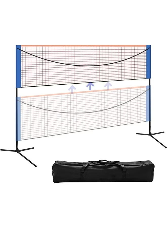 والالا مجموعة شبكة تنس الريشة المحمولة وشبكة كرة الطائرة والتنس مع حامل قابل لضبط الارتفاع وحقيبة حمل، شبكة بيكلبول للأطفال قابلة للطي من النايلون شبكة رياضية سهلة التركيب للملعب الداخلي والخارجي والفناء الخلفي والشاطئ، 4.27 × 1.55 متر - Image 1
