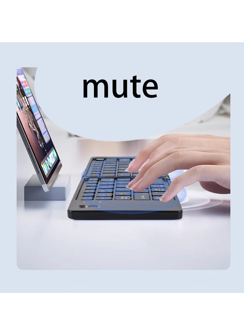 CMGTYYD Foldable BT Keyboard - Portable BT 5.0 Wireless Keyboard, Magnetic Ultra Slim Portable Travel Keyboard, Portable Wireless Keyboard Compatible Android Compatible Win  - Image 3