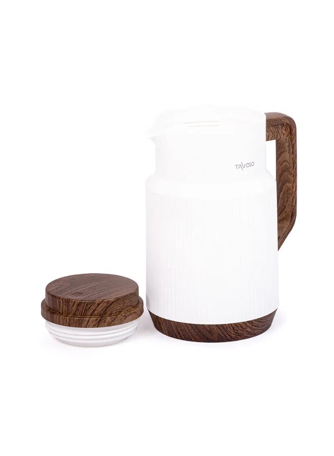 TAVOLO Dark wooden white thermos 1 liter - Image 2