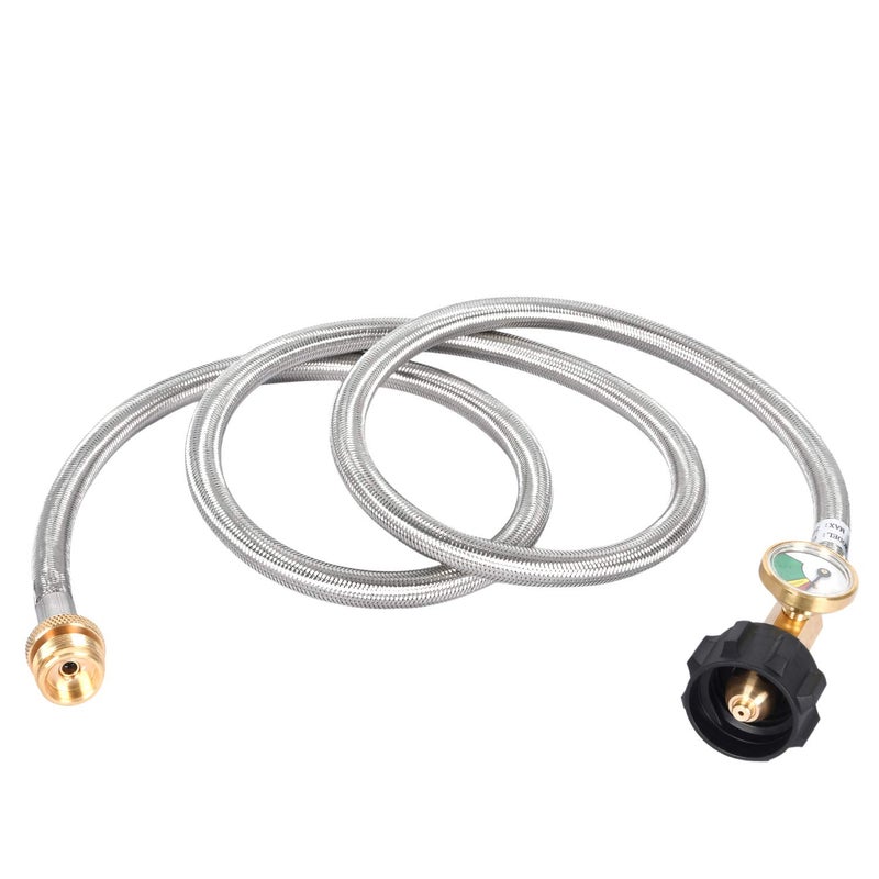 GasSaf 5FT Propane Hose, Propane Adapter Hose with Gauge for Weber Q Series Grill, Heater, Blackstone Griddles, Camp Stove - Image 4
