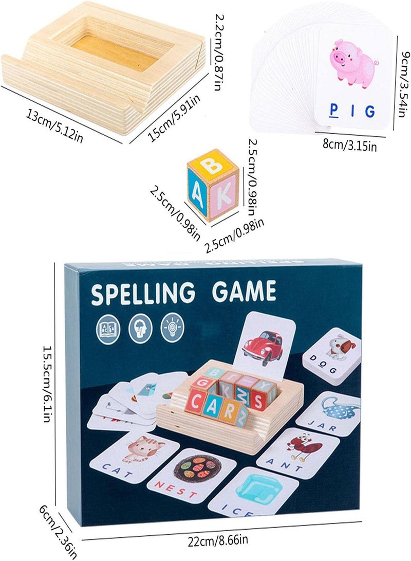GGOOT Number Matching Toys,Wooden Reading Blocks Short Vowel Toy Bricks Spelling Games - Classic Educational Montessori Counting Toys For Kindergarten Kids - Image 4