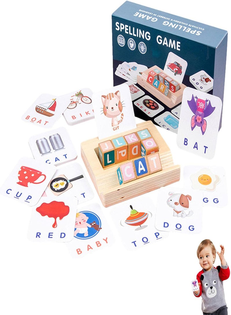 GGOOT Number Matching Toys,Wooden Reading Blocks Short Vowel Toy Bricks Spelling Games - Classic Educational Montessori Counting Toys For Kindergarten Kids - Image 1