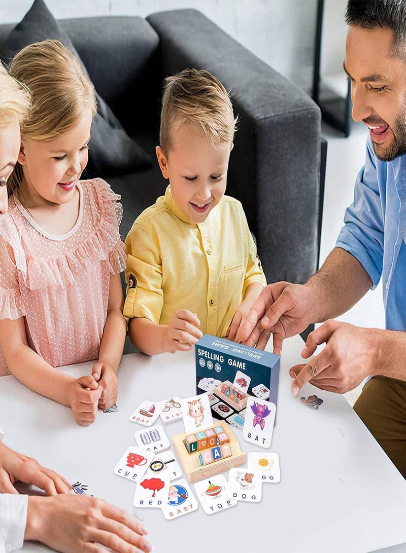 GGOOT Number Matching Toys,Wooden Reading Blocks Short Vowel Toy Bricks Spelling Games - Classic Educational Montessori Counting Toys For Kindergarten Kids - Image 2