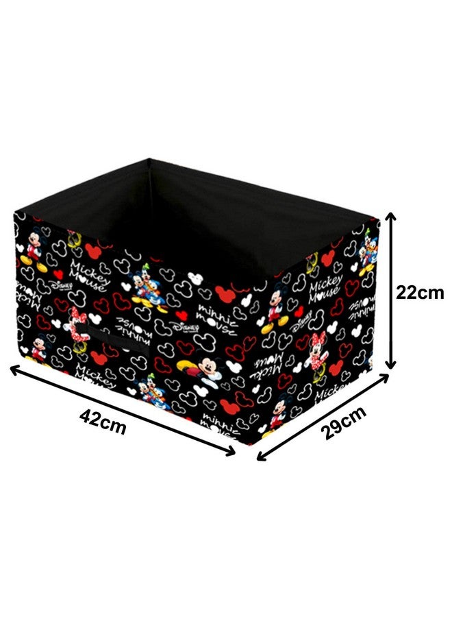 Kuber Industries Disney Mickey Print Foldable Drawer Storage Unit|Non Woven Storage Box For Clothes|Storage Organizer for Toys, Books, Baby Clothes|Pack of 5 (Black) - Image 2
