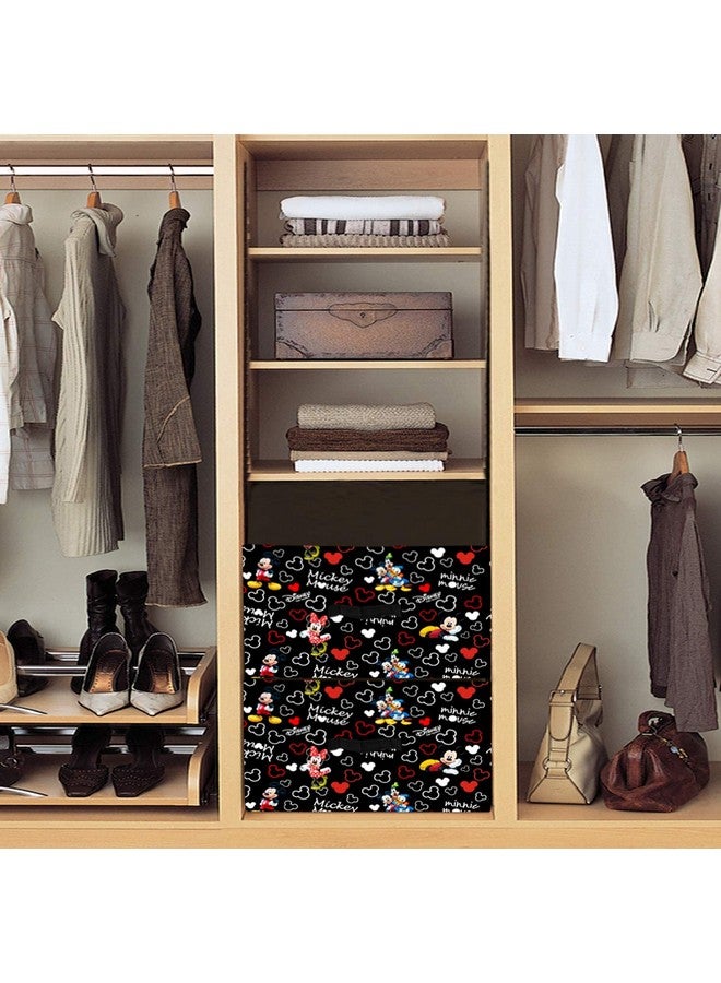 Kuber Industries Disney Mickey Print Foldable Drawer Storage Unit|Non Woven Storage Box For Clothes|Storage Organizer for Toys, Books, Baby Clothes|Pack of 5 (Black) - Image 4