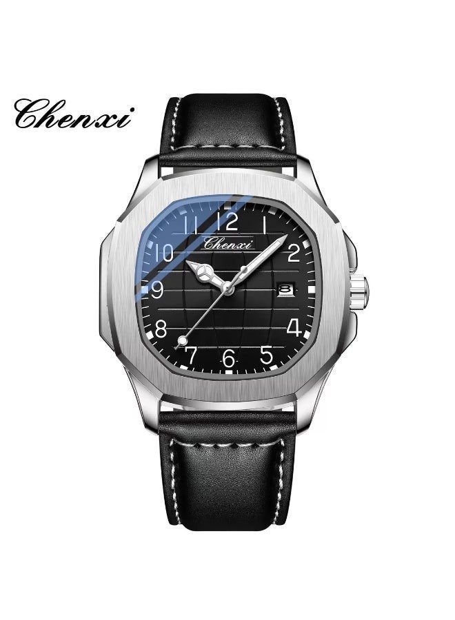 Chenxi Men’s Quartz Wrist Watch with Luxury Modern Design, Water Resistant, Scratch-Resistant Glass, Genuine Cowhide Leather Strap with Elegant Box - Image 1