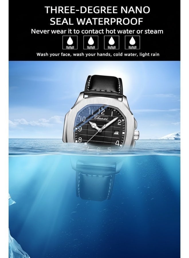 Chenxi Men’s Quartz Wrist Watch with Luxury Modern Design, Water Resistant, Scratch-Resistant Glass, Genuine Cowhide Leather Strap with Elegant Box - Image 5