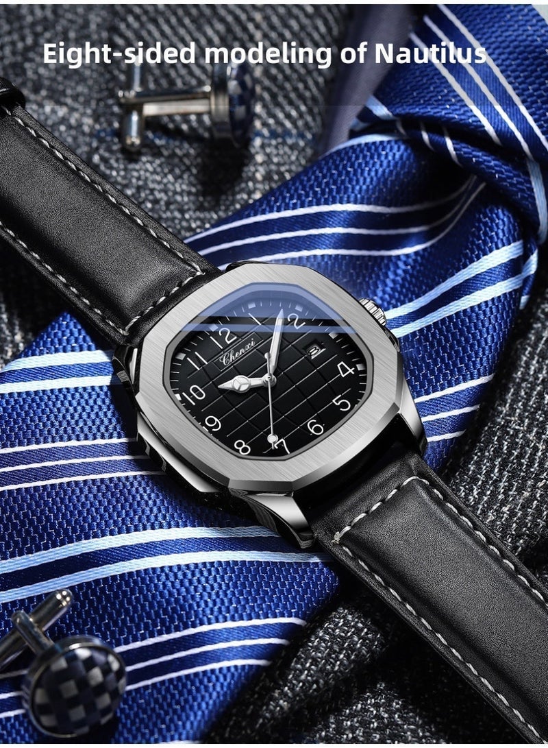 Chenxi Men’s Quartz Wrist Watch with Luxury Modern Design, Water Resistant, Scratch-Resistant Glass, Genuine Cowhide Leather Strap with Elegant Box - Image 3